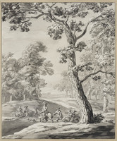 TvB T 012
<br/>
Landschap met jachtgezelschap
<br/>
<em>Anoniem (18de eeuw)</em>